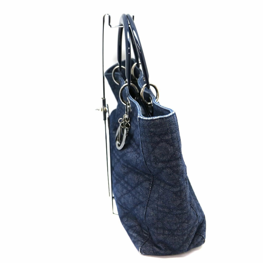 CDIOR Cannage Denim Bag Canvas Navy Blue Handbag Shoulder - Picture 5 of 6